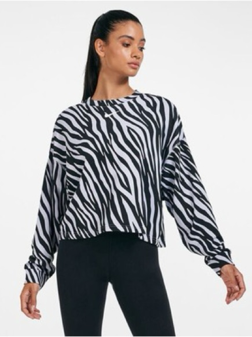 Nike Zebra Print Long-Sleeve Women's Crewneck Sweatshirt